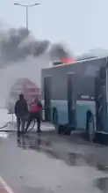 Seyir Halinde Otobüs Yandı!