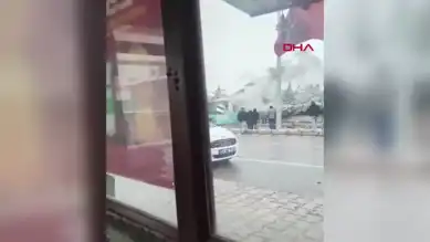 Seyir Halinde Yanmış Belediye Otobüsü